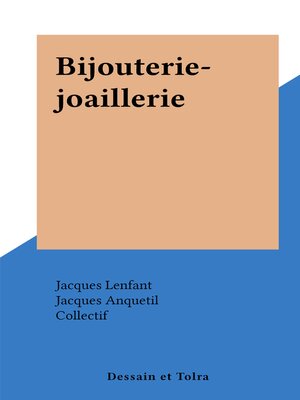 cover image of Bijouterie-joaillerie